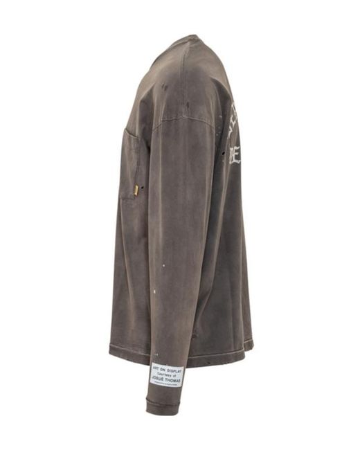 GALLERY DEPT. Gray Alex Distressed Long-Sleeve T-Shirt for men