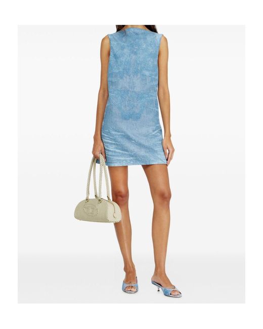DIESEL Blue Open-Back A-Line Dress