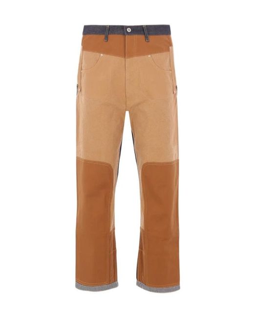 Junya Watanabe Natural Multi-Pocket Patchwork Casual Pants for men