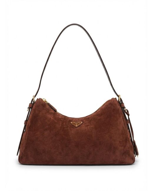 Prada Brown Aimée Zipped Shoulder Bag