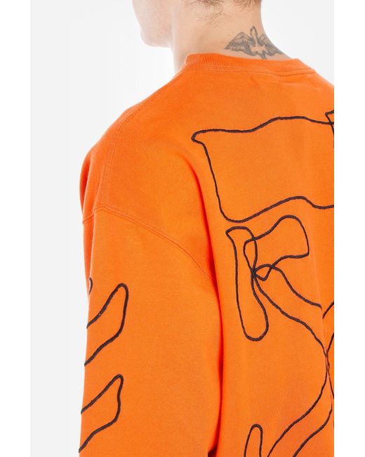 Off-White c/o Virgil Abloh Orange Abstract Arrow Embroidered Sweater for men