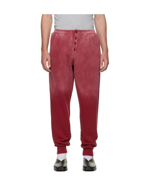 Entire studios Red Single-Button Detail Sweatpants for men
