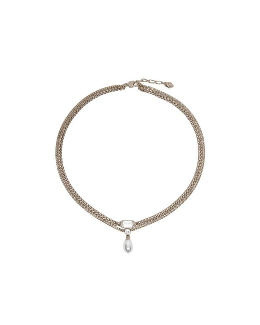 McQueen Metallic Skull Embellished Necklace
