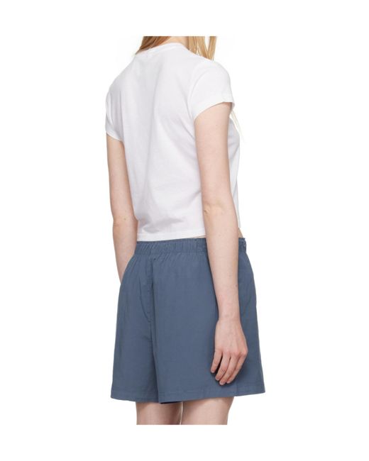 Skims Blue Round Neck Short Sleeve T-Shirt