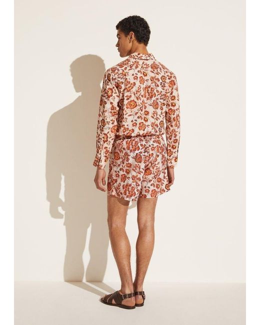Loro Piana Red Pattern Swimming Trunks for men