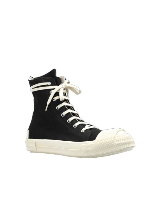 Rick Owens Black Ankle Zip High-Top Sneakers for men