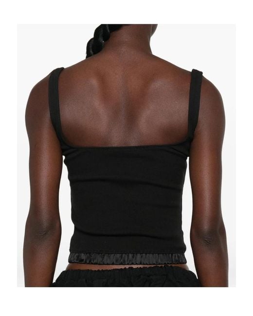 Entire studios Black Logo-Patch Top