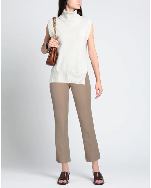 Max Mara Gray Solid Stretch Twill Pants