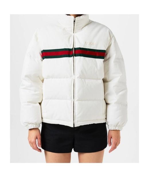 Gucci White Twill Bomber Jacket