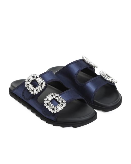 Roger Vivier Blue Slidy Viv' Mules