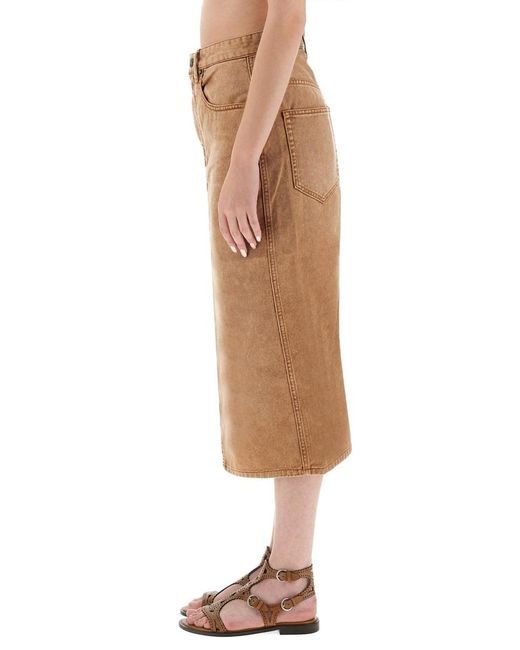 Isabel Marant Natural Belt Loop Skirt