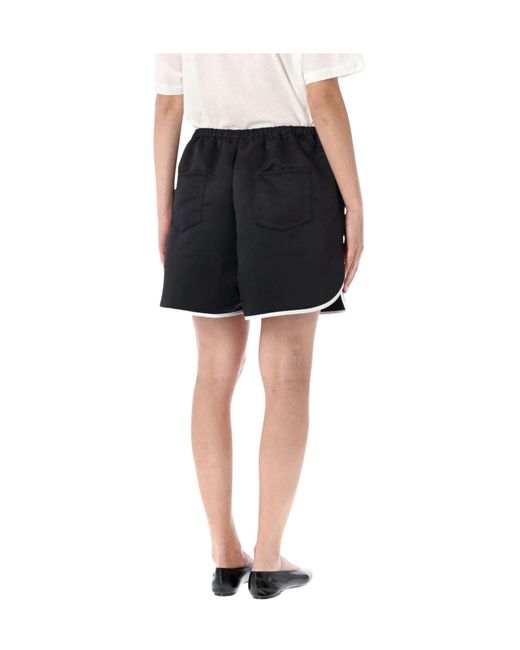 Frankie Shop Black Elastic-Waist Shorts