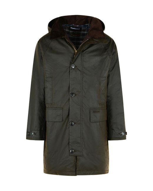 Barbour Gray 'Beudale' Waxed Cotton Parka for men