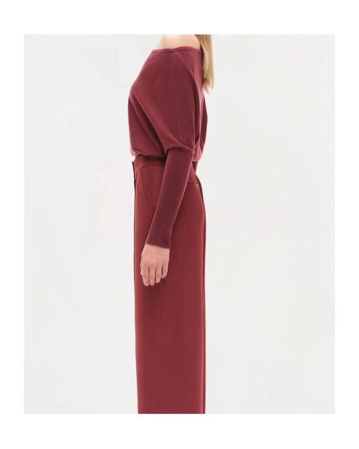 Jonathan Simkhai Red Off-Shoulder Wool Top