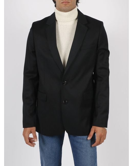 AMI Black Single-Breasted Blazer Jacket for men