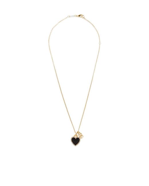 Dolce & Gabbana White Logo Pendant Necklace