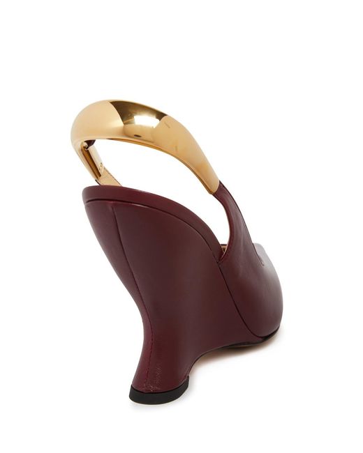Bottega Veneta Purple Logo Pointed Wedges