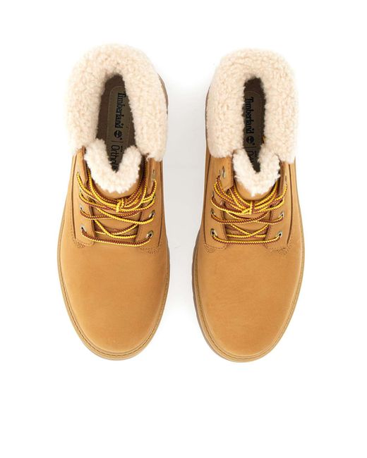 Timberland Brown Shearling-Lined Platform Boots