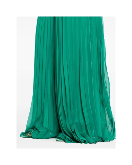 Max Mara Green Wide-Leg Casual Pants
