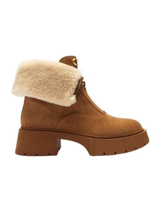 COACH Brown Zip Shearling Cch85 Trainers
