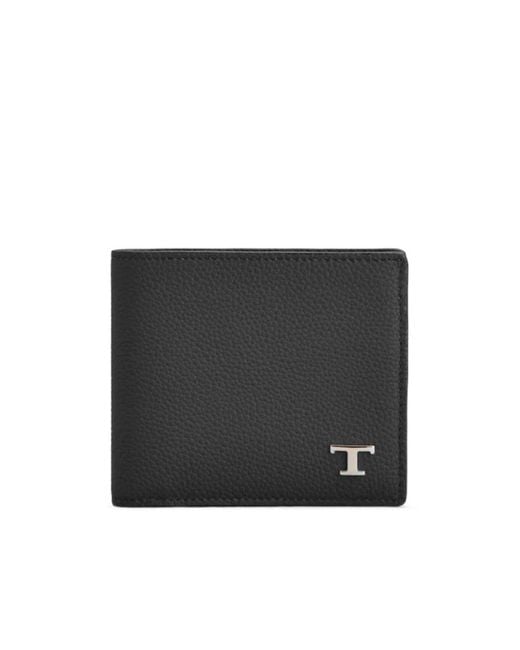 Tod's Black T Timeless Pebbled-Leather Wallet for men