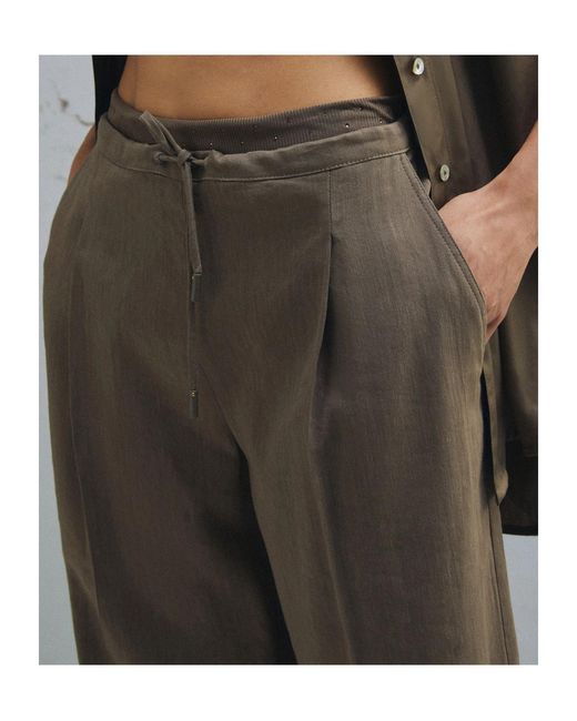 Marella Gray Mlmalloro Drawstring-Fastening Trousers