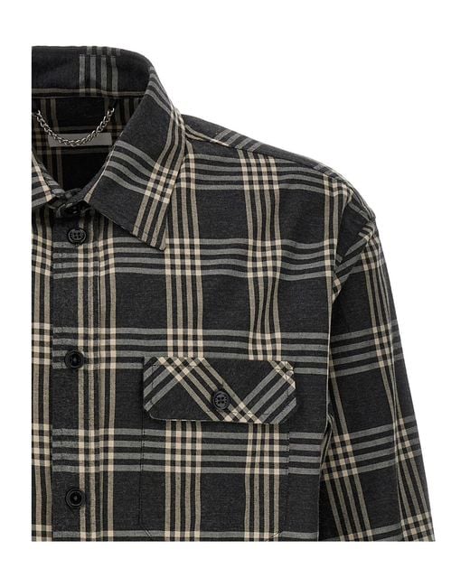 1989 STUDIO Gray Plaid Long-Sleeved Shirt for men