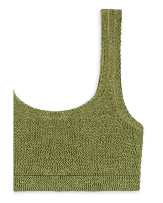 Reina Olga Green Ginny Textured Bikini Top