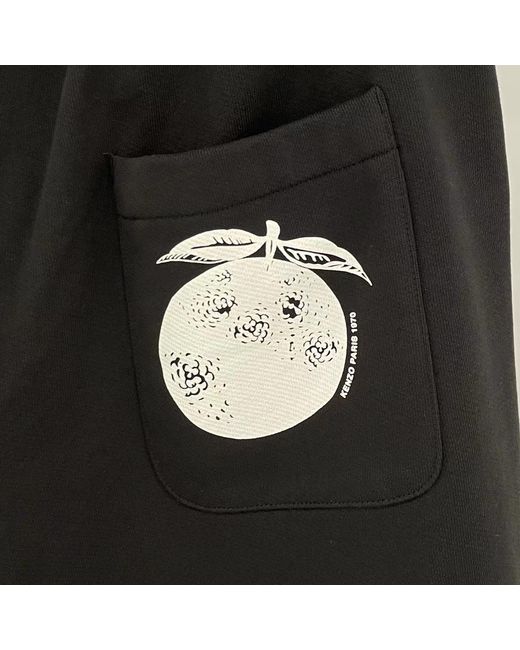 KENZO Black Logo Logo Shorts for men