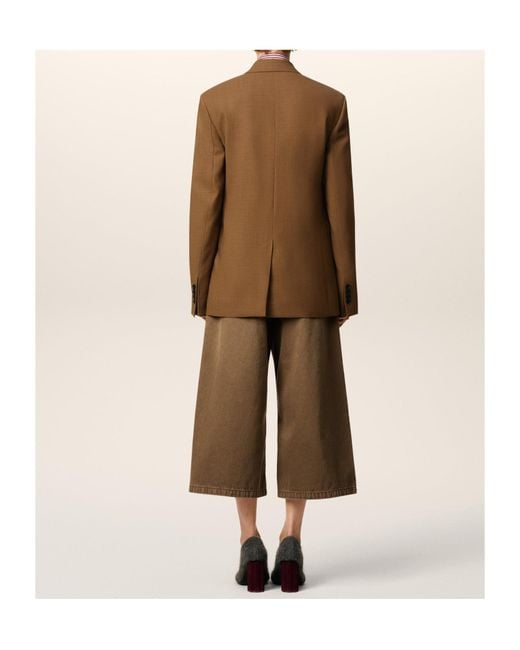 AMI Brown Double-Breasted Tailored Blazer