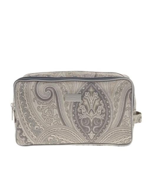 Etro Gray Zipper Clutch