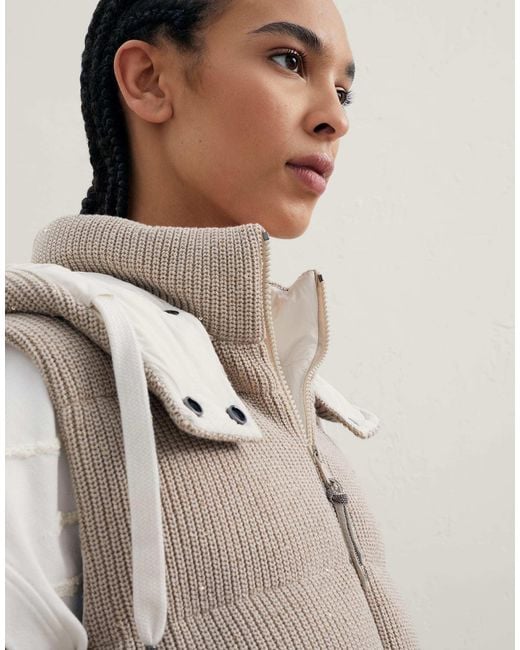 Brunello Cucinelli Natural Down Padded Knit Gilet