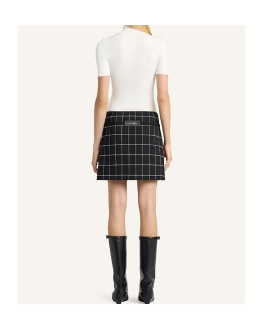 Courreges Black Checked Mini Skirt