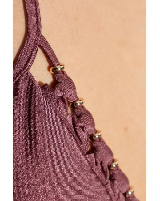 Zimmermann Purple Spaghetti Strap Bikini Top
