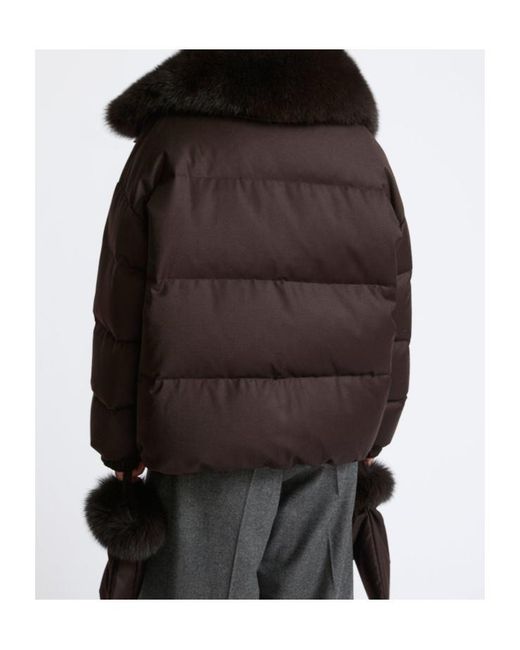 Yves Salomon Brown Short Down Jacket