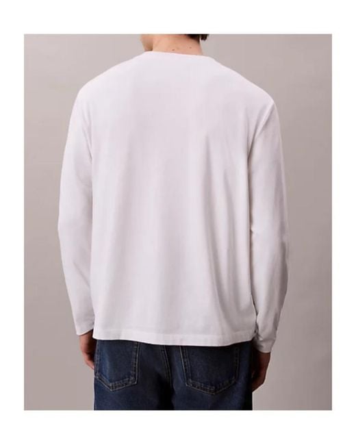 Calvin Klein Purple Logo Long-Sleeve T-Shirt for men
