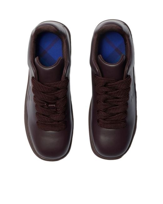 Burberry Brown Box Equestrian Knight Embossed Sneakers for men