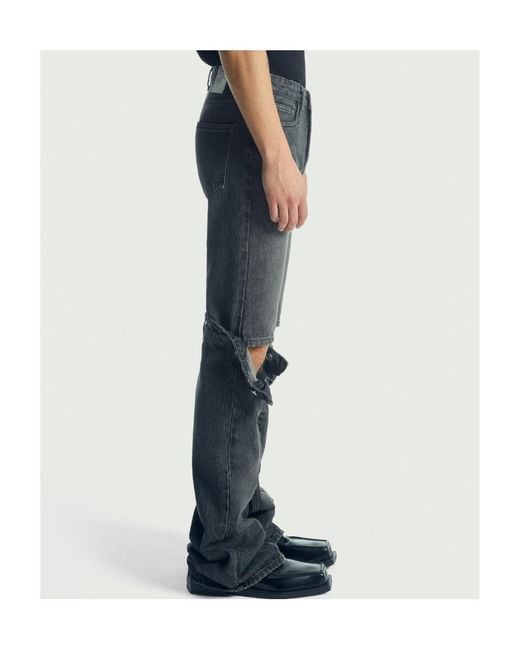 Coperni Gray Logo Patch Mid-Rise Jeans