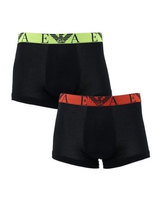 Emporio Armani Black Logo-Waist Boxer Briefs (Pack Of Two) for men