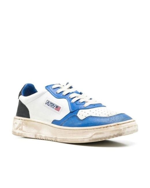 Autry Blue Medalist Super Vintage Low-Top Sneakers for men