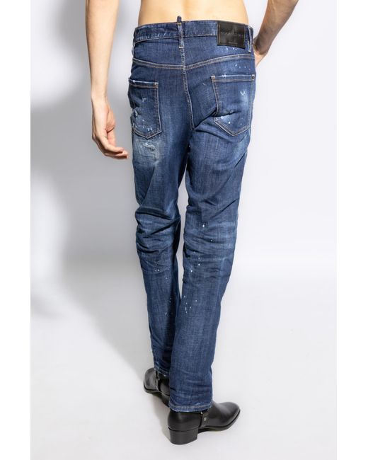 DSquared² Blue Mid-Rise Slim Jeans for men