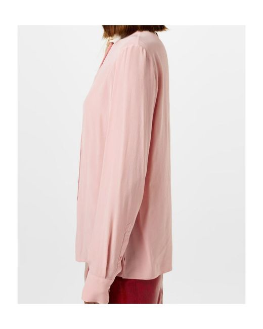 Prada Pink Neck Tie Blouse
