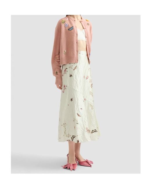 Erdem White Printed Skirt