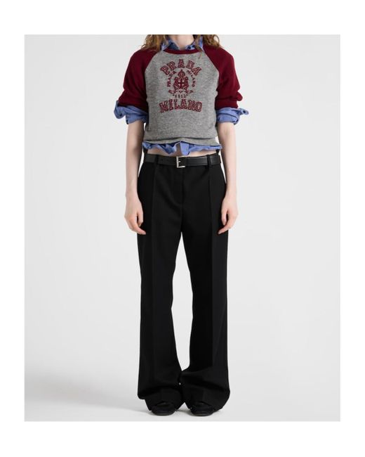 Prada Black Turn-Up Hem Trousers