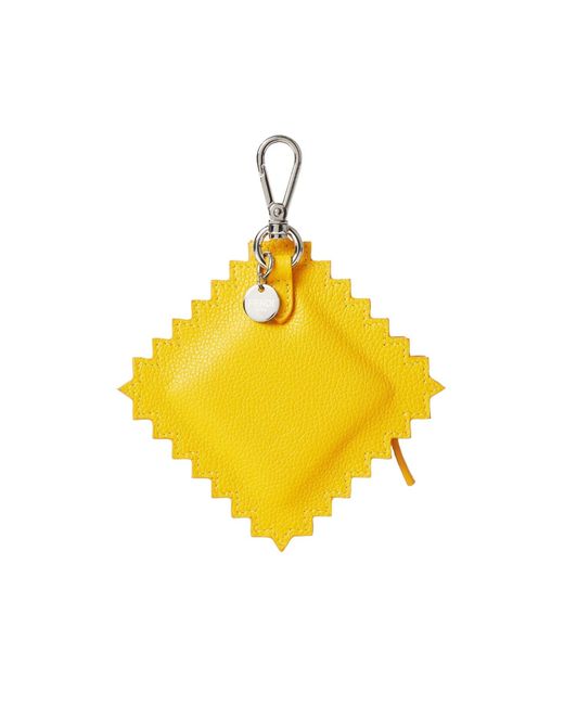 Fendi Yellow Raviolo Ff Motif Charm for men
