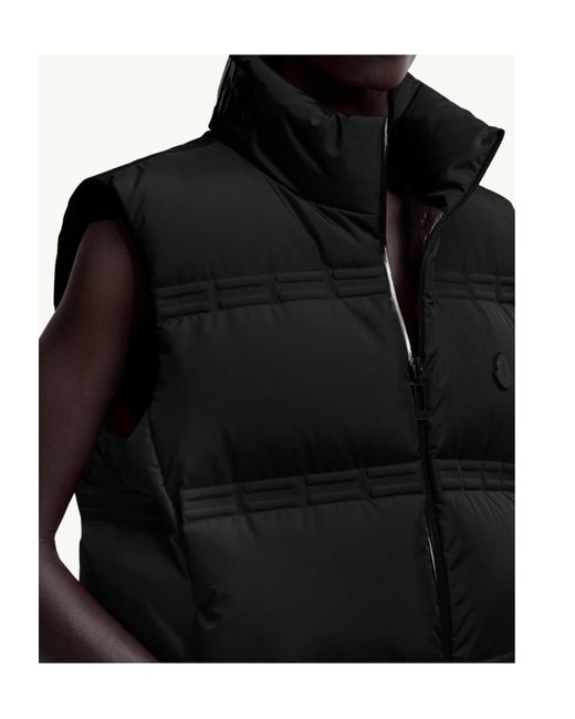 Moncler Black X Asap Rocky Logo Patch Zip-Up Gilet for men