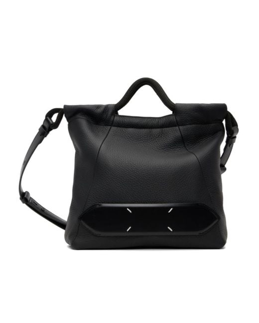 Maison Margiela Black Stitched-Details Shoulder Bag for men