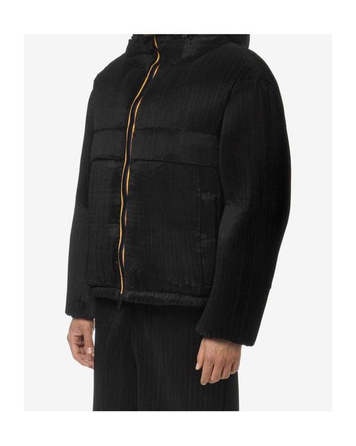 K-Way Black Claudeny Plisse Thermo Pleated Heavy Jacket for men
