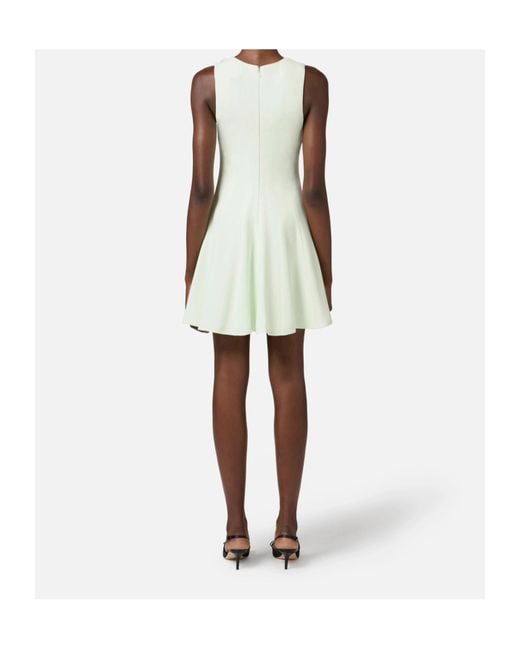 Elisabetta Franchi White Flared Crepe Dress