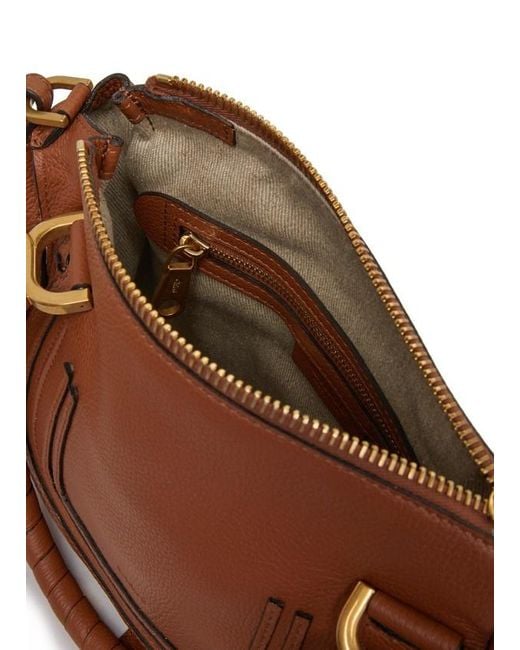 Chloé Brown Logo Saddle Handbag